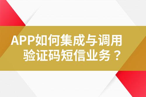 APP如何集成與調(diào)用驗(yàn)證碼短信業(yè)務(wù)?