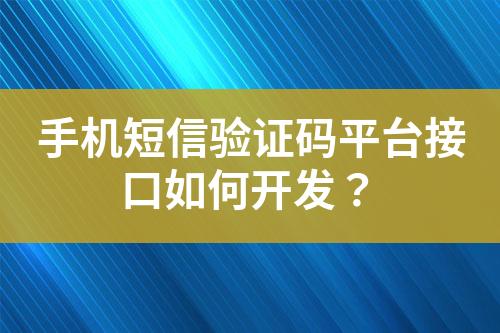 手機(jī)短信驗(yàn)證碼平臺(tái)接口如何開發(fā)？
