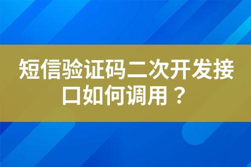 短信驗證碼二次開發接口如何調用?