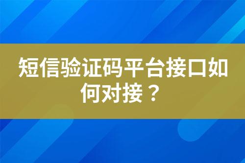 短信驗證碼平臺接口如何對接?