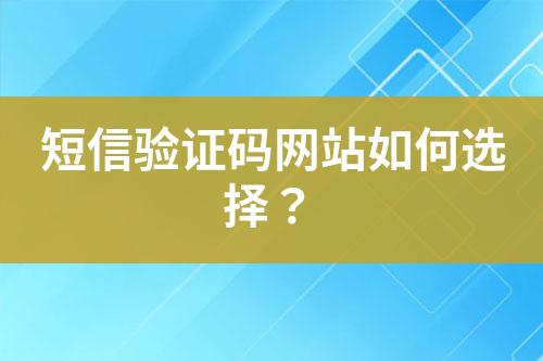 短信驗(yàn)證碼網(wǎng)站如何選擇?