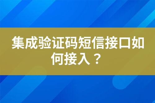 集成驗證碼短信接口如何接入?