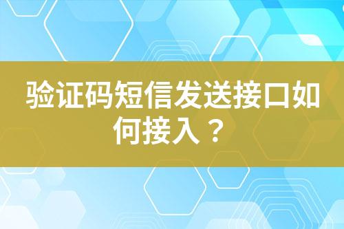 驗(yàn)證碼短信發(fā)送接口如何接入?